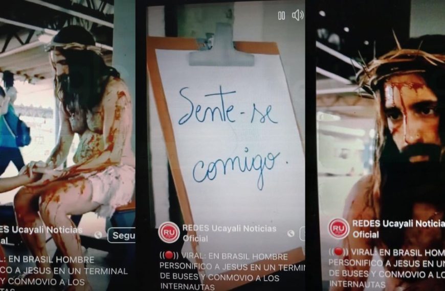 Hombre desnudo en el terminal