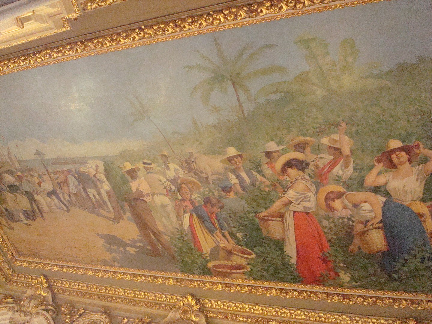 "Alegoría al café y banano" 1897Óleo sobre lienzo de Aleardo Villa