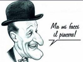 Caricatura humorística sobre el uso del subjuntivo en el idioma italiano moderno.