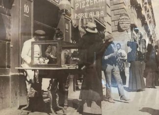 “LA STANZA”, LA ANTIGUA PIZZERIA DE NAPOLES Interior de una antigua pizzería napolitana con horno de leña y ambiente tradicional del siglo XVIII.