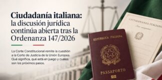 Ciudadanía italiana: la discusión jurídica continúa abierta tras la Ordenanza 147/2026 Ilustración sobre la ciudadanía italiana iure sanguinis tras la Ordenanza 147/2026 de la Corte Constitucional italiana y la intervención de la Corte de Justicia de la Unión Europea.